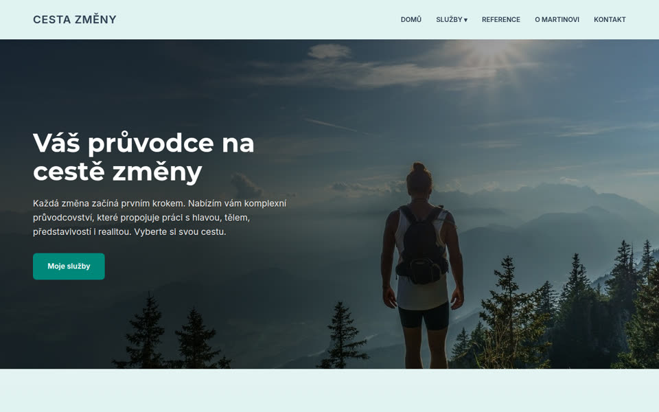 Úvodní strana webu Cesta změny